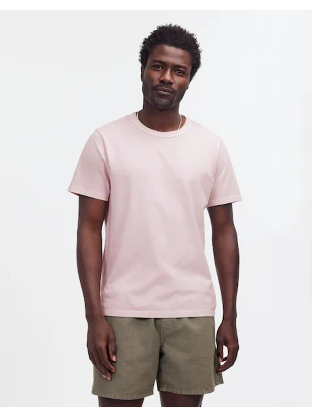 NWT Madewell Men's Garment-Dyed Allday Crewneck Tee T-Shirt Pale Pink Size S